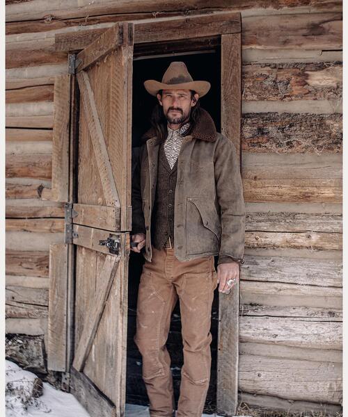 RRL（ダブル アール エル）の「フリースカラー ブラウン デニム