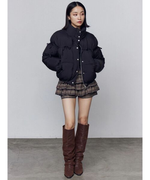 セール】リボンパッファーダウンブルゾン（ダウンジャケット/コート