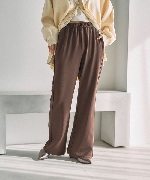 HERMÈS 38ブラウン フレアパンツ ベルト付き LADYMADE（レディメイド