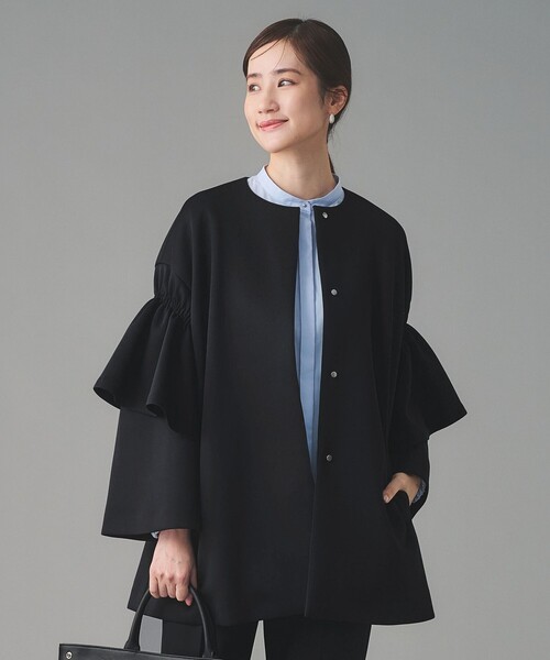 SPONGY フレアスリーブ コート（ノーカラーコート）｜UNITED ARROWS