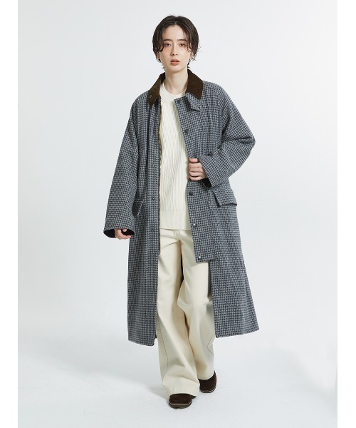 SNOWDON / スノードン】ウール チェック ロング コート'Japan