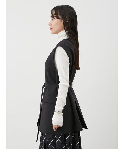 セール】共ベルト付きオーバーサイズノーカラーベスト（その他アウター