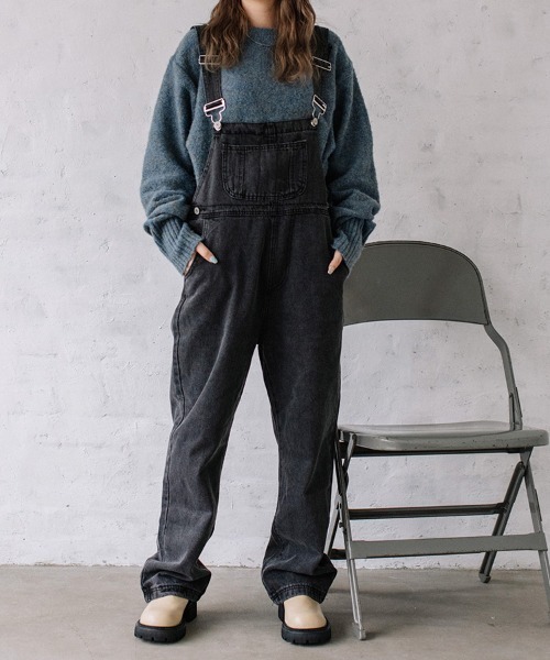 Flugge（フラッジー）の「black denim overall/ブラックデニム