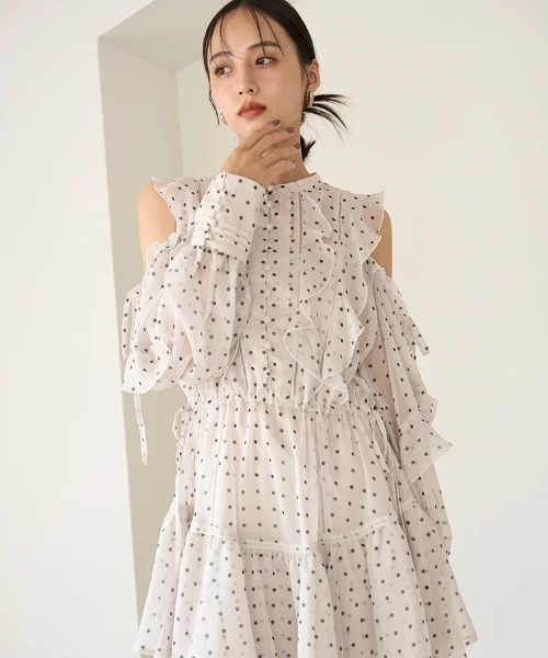 SNIDEL（スナイデル）の「フリルシフォンミニワンピース（ワンピース