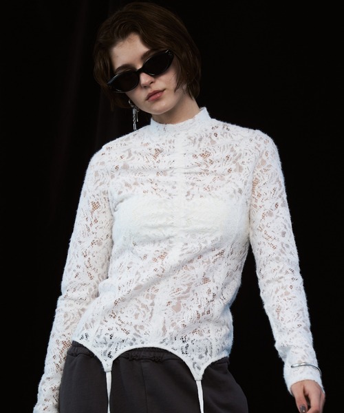 LIQUIDE LACE TOPS/リキッドレーストップス（Tシャツ/カットソー