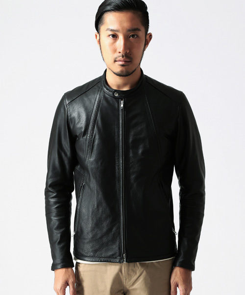 BEAMS（ビームス）の「BEAMS / 牛革レザー シングルライダース
