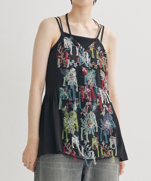 MURRAL/ミューラル】フローティングフラワーレースキャミソール