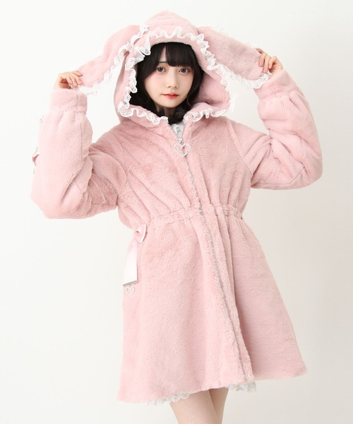 セール】選べるフードデザインフレアファーコート（その他アウター