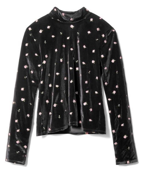 FLOWER VELOR TOPS（フラワーベロアトップス）（Tシャツ/カットソー
