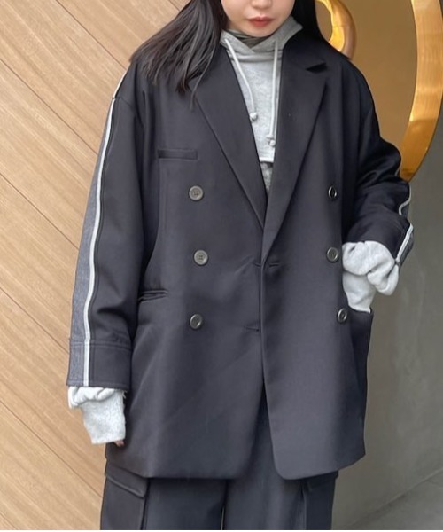 Ameri（アメリ）の「BACK DENIM DETAIL BLAZER（テーラードジャケット