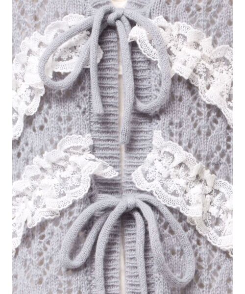 merry jenny（メリージェニー）の「透かし編みフリルニット
