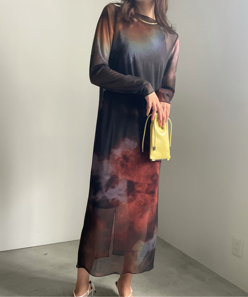 Ameri（アメリ）の「MIRANDA TAIDAI SHEER LONG TOP（その他トップス
