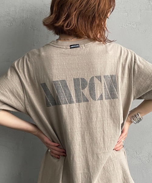 Americana/アメリカーナ] 別注 AMRCN バックプリント Tシャツ【追加