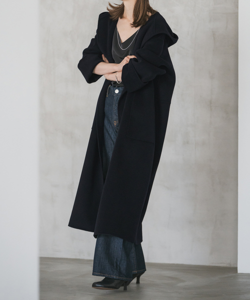 セール】《追加》Super160sリバーフーディーコート（その他アウター