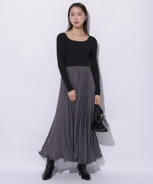 Mystrada（マイストラーダ）の「プリーツメローラメニットワンピース