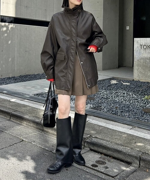 mystic（ミスティック）の「フェイクレザーブルゾン（その他アウター