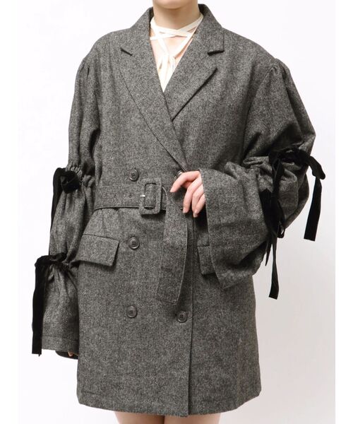 セール】スリーブリボンジャケットコート（テーラードジャケット
