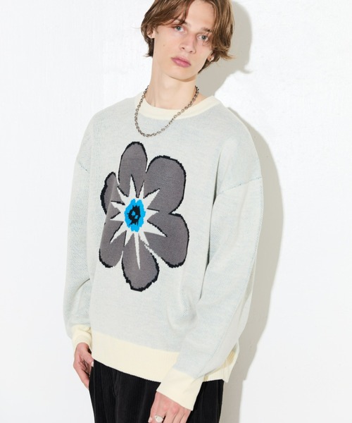 Lui's（ルイス）の「【Neucon/ニューコン】花柄ジャガードニット