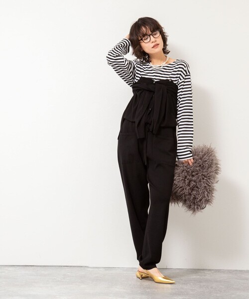 セール】《手洗い可能》《セットアップ対応》ニットオールインワン