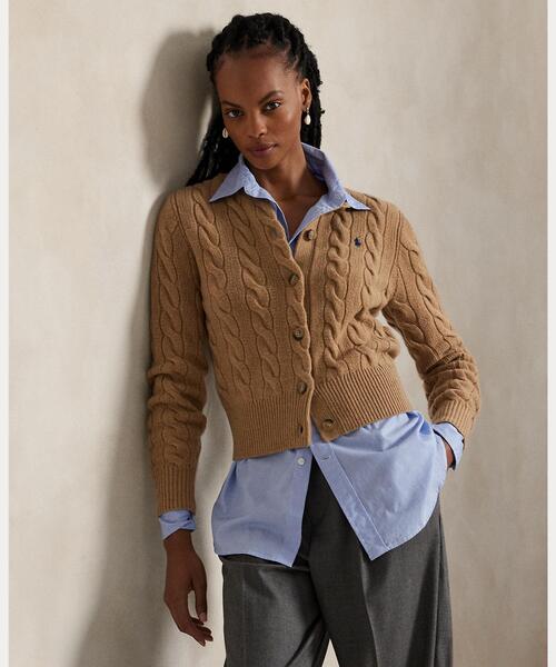 ケーブルニット ウールカシミヤ カーディガン（カーディガン/ボレロ