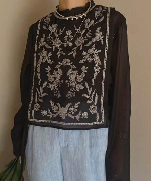 Ameri（アメリ）の「EMBROIDERY APRON BLOUSE（シャツ/ブラウス）」 - WEAR