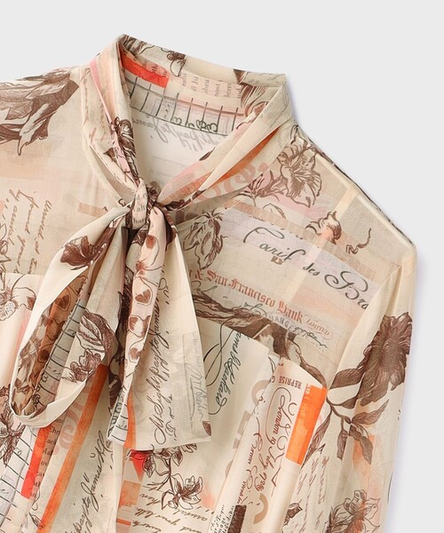 セール】ロゴフラワ－プリントボウタイワンピース（ワンピース