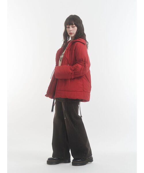 セール】ウエストマークミドルパッファーコート リボン（ダウン