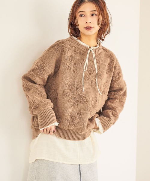 studio CLIP（スタディオクリップ）の「7ゲージパイルジャガード花柄