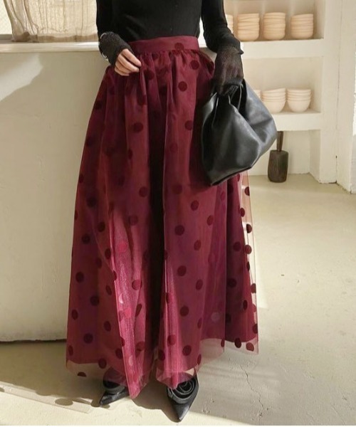 OTONA MUSE DOT TULLE SKIRT（スカート）｜Ameri（アメリ）の