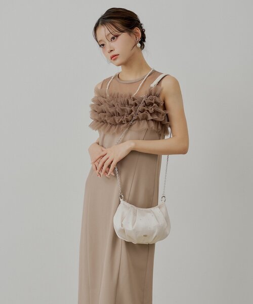 Chico（チコ）の「【SALON by Chico】フリルデザインタイトロング
