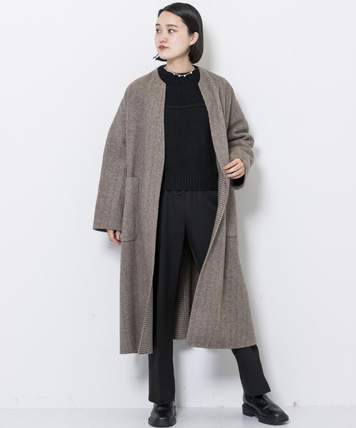 URBAN RESEARCH（アーバンリサーチ）の「ノーカラーリバーロングコート