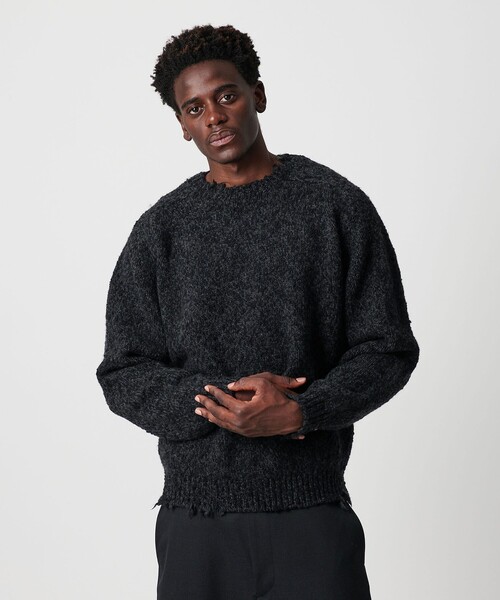 OWNESS＞ネップ クラッシュ クルーネック ニット（ニット/セーター