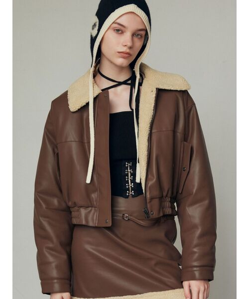 EMODA（エモダ）の「フェイクレザーボアブルゾン（ブルゾン）」 - WEAR
