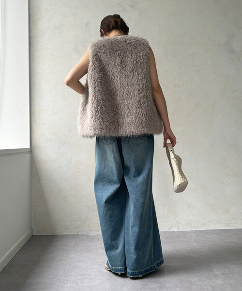 DouDou（ドゥドゥ）の「フェイクカシミヤファーベスト（ベスト）」 - WEAR