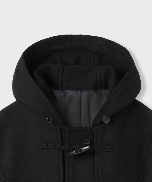 ウィメンズウールブレンドショートダッフルコート[ブラック]（ダッフル