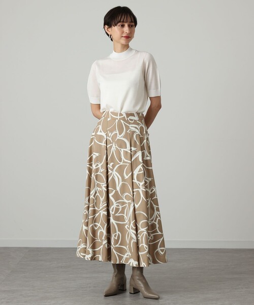 セール】ウールトロピカルプリントアシメタック スカート（スカート