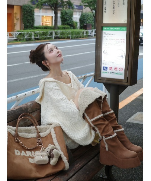 Darich（ダーリッチ）の「フェイクムートンニーハイブーツ（ブーツ