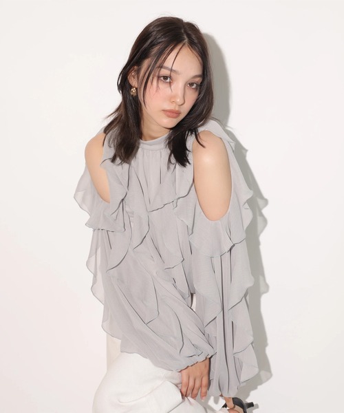 オフショルフリルシアーブラウス（シャツ/ブラウス）｜Rirandture（リ