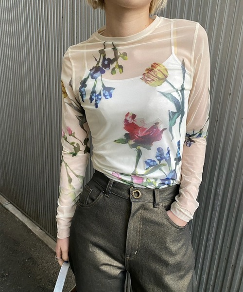 SOFIA SHEER CUT TOP（Tシャツ/カットソー）｜Ameri（アメリ）の