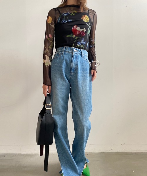 SOFIA SHEER CUT TOP（Tシャツ/カットソー）｜Ameri（アメリ）の