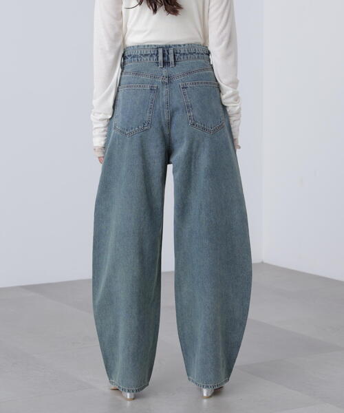 ◇【3サイズ展開XS-M】デニムエッグパンツ【低身長サイズ有】（デニム