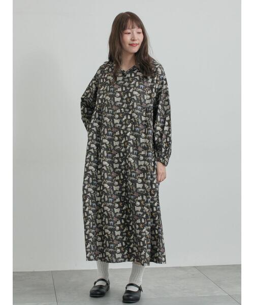 LIBERTY】Koh & Eito柄ビエラワンピース（ワンピース）｜TSUHARU by