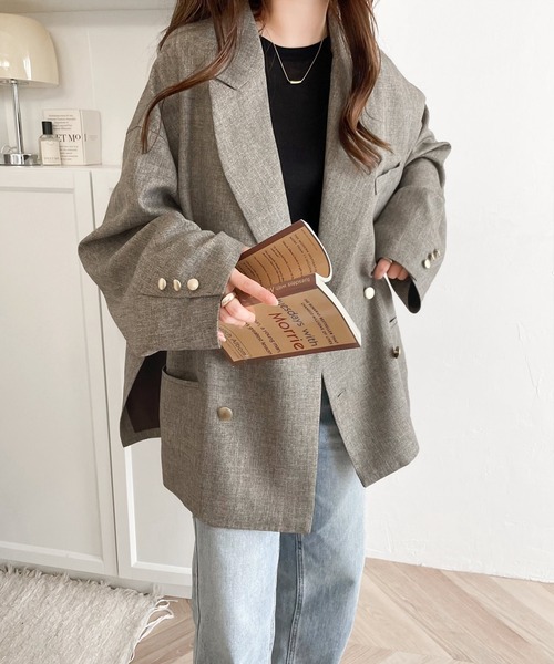 セール】これ一着で好印象。 サイド スリット オーバーサイズ ダブル