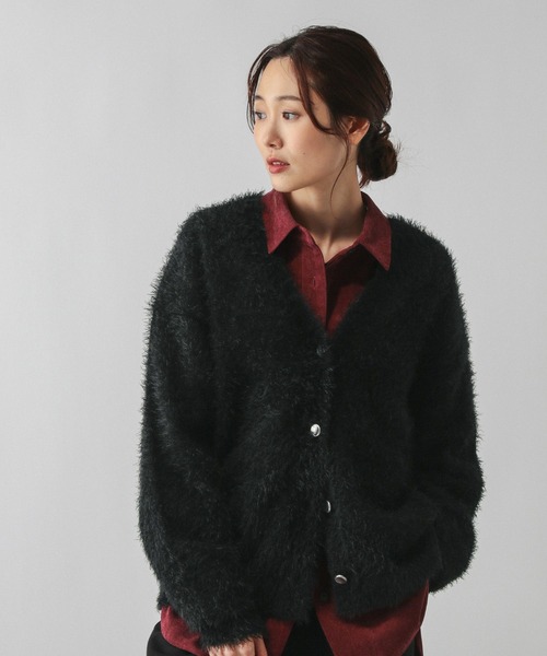 セール】シャギーゆるVネックカーディガン/581171（カーディガン