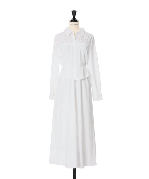 herlipto Peplum Poplin Shirt Dress S