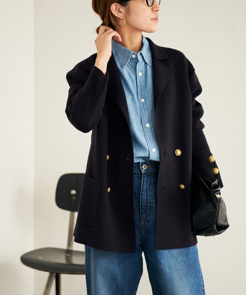 セール】ミラノリブニットジャケット（テーラードジャケット