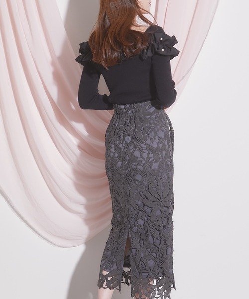 ZOZO限定】カットワークフラワーレース刺繍タイトスカート（スカート