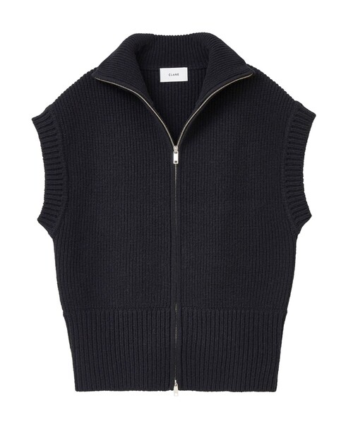 CLANE（クラネ）の「【CLANE(クラネ)】ZIP COLLAR KNIT VEST/ジップ