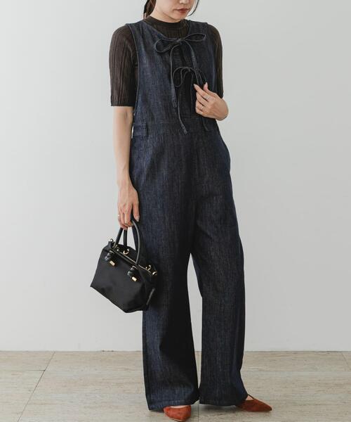 セール】F by ROSSO デニムリボンオールインワン（サロペット