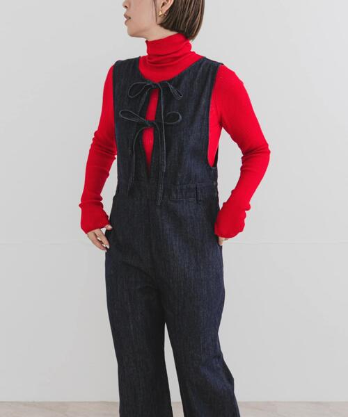 セール】F by ROSSO デニムリボンオールインワン（サロペット